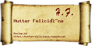 Hutter Feliciána névjegykártya
